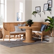 Pemberly Row Light Honey Rattan 3-Piece Dining Nook with Tall Backrests