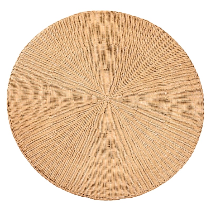 Pemberly Row Light Honey Rattan 3-Piece Dining Nook with Open Weave Design