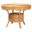 Pemberly Row Light Honey Rattan 3-Piece Dining Nook with Scalloped Edges