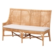 Pemberly Row Light Honey Rattan 3-Piece Dining Nook with Tall Backrests