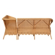 Pemberly Row Light Honey Rattan 2-Piece Scalloped Corner Bench Set