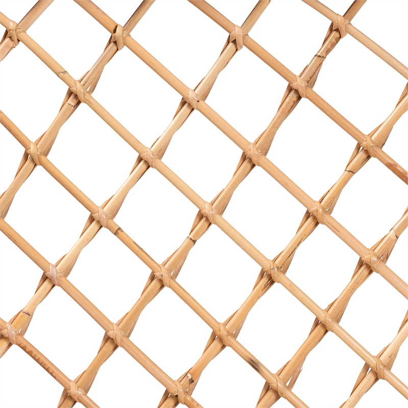 Pemberly Row Light Honey Rattan 2-Piece Open Weave Corner Bench Set