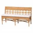 Pemberly Row Light Honey Rattan 3-Piece Dining Nook with Scalloped Table