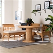 Pemberly Row Light Honey Rattan 3-Piece Dining Nook with Braided Trim