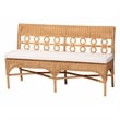 Pemberly Row Light Honey Rattan 2-Piece Avantgarde Dining Bench Set