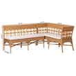 Pemberly Row Light Honey Rattan 2-Piece Avantgarde Dining Bench Set