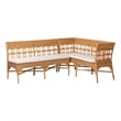 Pemberly Row Light Honey Rattan 2-Piece Avantgarde Dining Bench Set