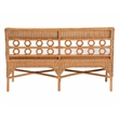 Pemberly Row Light Honey Rattan Armless Dining Bench with Braided Trim