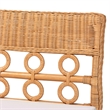Pemberly Row Light Honey Rattan Armless Dining Bench with Braided Trim