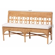 Pemberly Row Light Honey Rattan Armless Dining Bench with Braided Trim