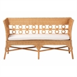 Pemberly Row Light Honey Rattan Dining Bench with Flared Armrests
