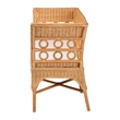 Pemberly Row Light Honey Rattan Dining Bench with Flared Armrests