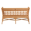 Pemberly Row Light Honey Rattan Dining Bench with Flared Armrests
