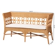Pemberly Row Light Honey Rattan Dining Bench with Flared Armrests
