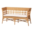 Pemberly Row Light Honey Rattan Dining Bench with Flared Armrests