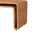 Pemberly Row Light Honey Rattan Openwork Accent Bench with Woven Exterior
