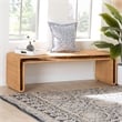 Pemberly Row Light Honey Rattan Openwork Accent Bench with Woven Exterior