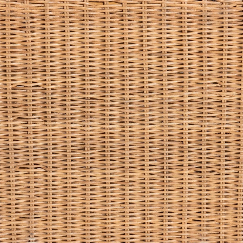 Pemberly Row Light Honey Rattan Openwork Coffee Table with Woven Exterior