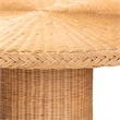 Pemberly Row Braided Light Honey Rattan Pedestal Round Dining Table
