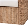 Pemberly Row Light Brown Seagrass Tuxedo Arm Chair with Cushions