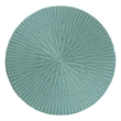 Pemberly Row Seafoam Green Scalloped Rattan Round Coffee Table