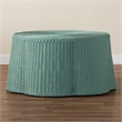 Pemberly Row Seafoam Green Scalloped Rattan Round Coffee Table