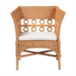 Pemberly Row Light Honey Rattan Arm Chair with Braided Detailing