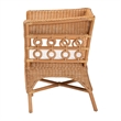 Pemberly Row Light Honey Rattan Arm Chair with Braided Detailing