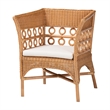 Pemberly Row Light Honey Rattan Arm Chair with Braided Detailing