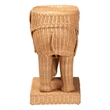 Pemberly Row Light Honey Rattan Elephant Sculpture End Table