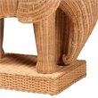 Pemberly Row Light Honey Rattan Elephant Sculpture End Table