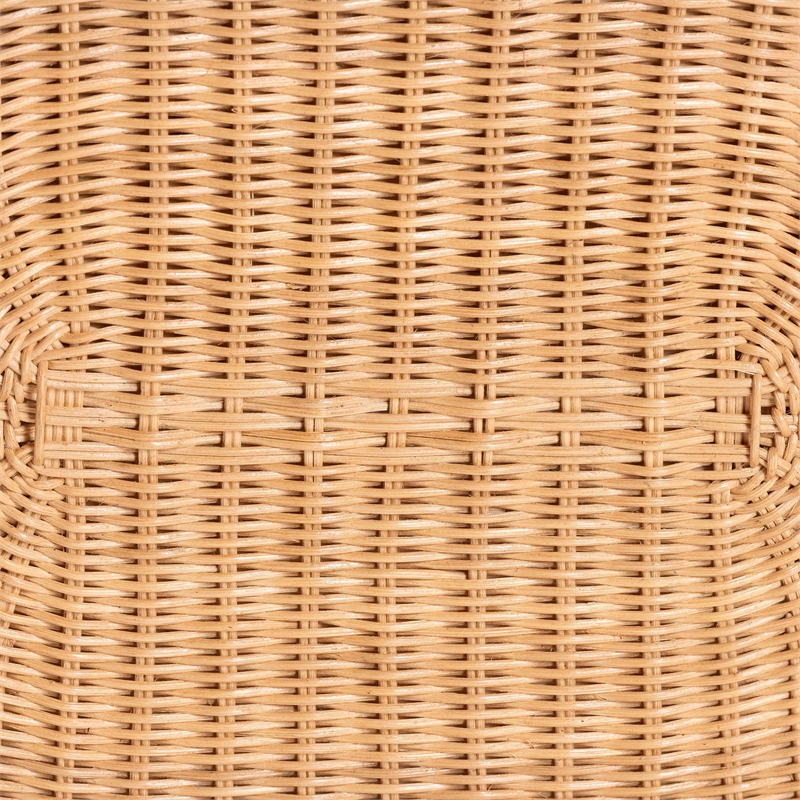 Pemberly Row Light Honey Rattan Elephant Sculpture End Table