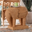 Pemberly Row Light Honey Rattan Elephant Sculpture End Table