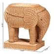 Pemberly Row Light Honey Rattan Elephant Sculpture End Table