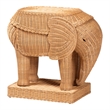 Pemberly Row Light Honey Rattan Elephant Sculpture End Table