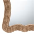 Pemberly Row Contemporary Woven Rope Scalloped Round Accent Wall Mirror