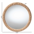 Pemberly Row Contemporary Braided Rope Round Coastal Accent Wall Mirror