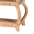 Pemberly Row Natural Rattan 3-Tier Console Table with Rounded Legs