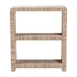 Pemberly Row Woven Grasscloth 2-Shelf Bookshelf with Rounded Corners