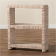 Pemberly Row Woven Grasscloth 2-Shelf Bookshelf with Rounded Corners