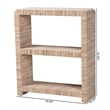Pemberly Row Woven Grasscloth 2-Shelf Bookshelf with Rounded Corners