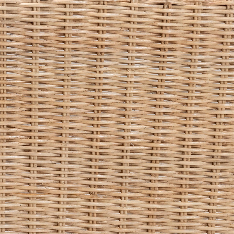 Pemberly Row Natural Rattan Arm Chair with Braided Outline and Angled Legs