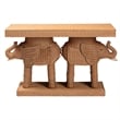 Pemberly Row Contemporary Honey Rattan Elephant Sculpture Console Table