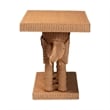 Pemberly Row Contemporary Honey Rattan Elephant Sculpture Console Table