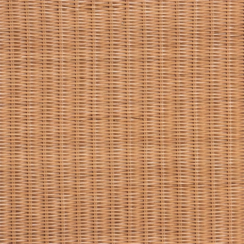 Pemberly Row Contemporary Honey Rattan Elephant Sculpture Console Table