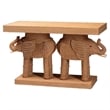 Pemberly Row Contemporary Honey Rattan Elephant Sculpture Console Table