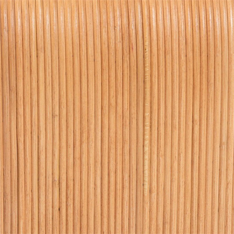 Pemberly Row Light Honey Fluted Rattan Waterfall Coffee Table