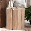 Pemberly Row Woven Grasscloth Petal-Shaped End Table with Column Base
