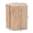 Pemberly Row Woven Grasscloth Petal-Shaped End Table with Column Base