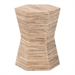 Pemberly Row Woven Grasscloth Hourglass End Table with Hexagon Top